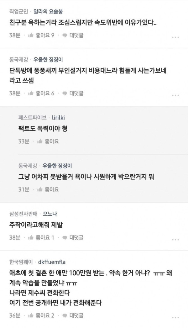 축의금 100 줬는데 나한텐 못주겠다는 친구